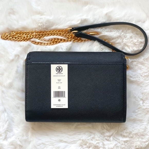 NEW Tory Burch bag crossbody black leather gold-tone hardware 2 straps NWT - Picture 9 of 15